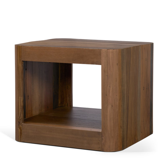Dunmore Solid Wood Rectangular Open Shelf Side Table