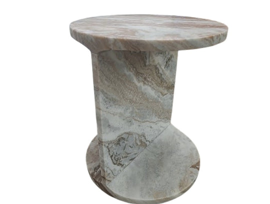 Forma Rosa Pink Marble Round Side Table
