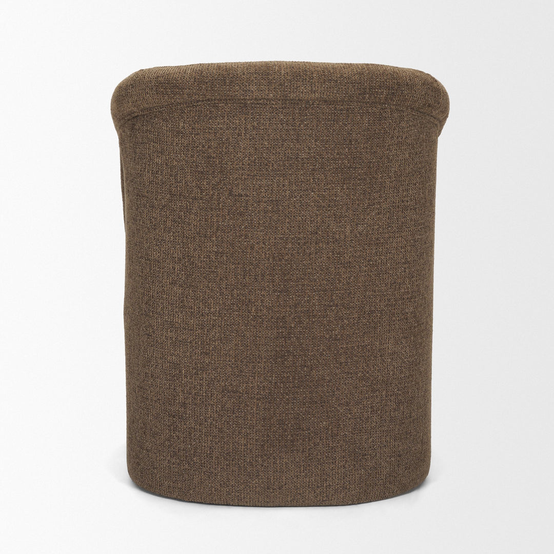 Curtis Brown Fabric Barrelback Half-Moon Base Dining Armchair