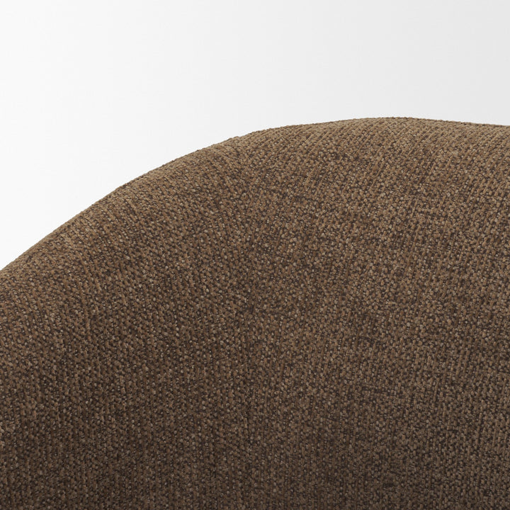 Curtis Brown Fabric Barrelback Half-Moon Base Dining Armchair