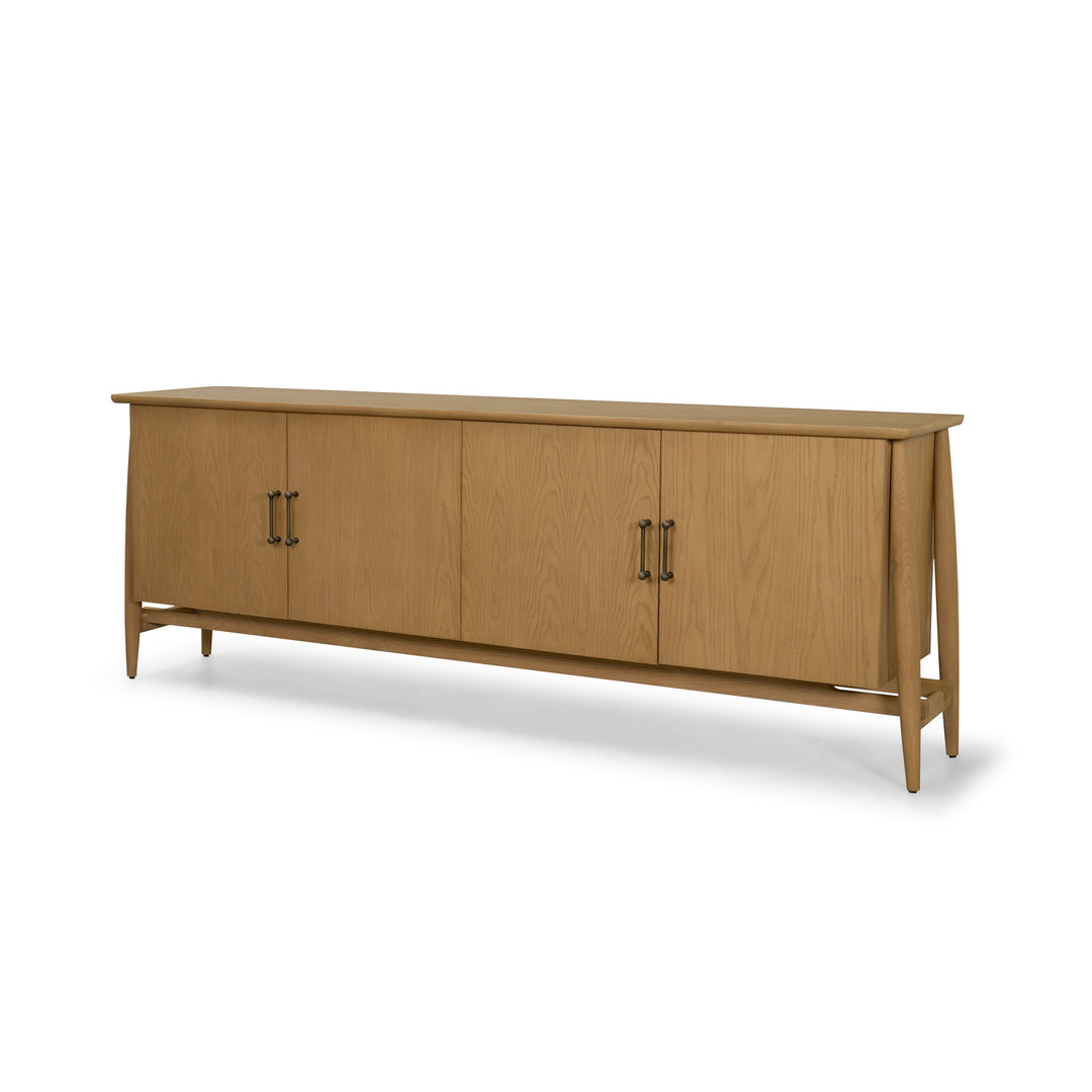 Hollis Warm Brown Wood 4-Door Closed Sideboard