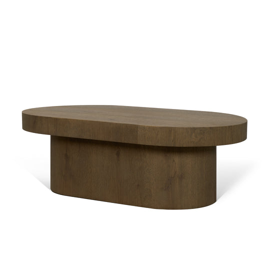 Lyonne Oblong Medium Brown Oak Wood Coffee Table