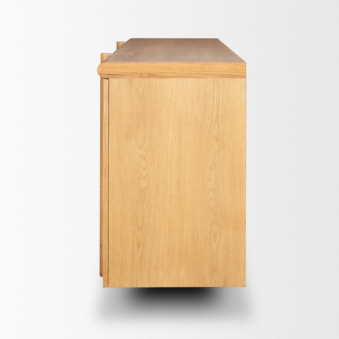 Rowan Light Brown Oak Wood Closed 4 Door Sideboard