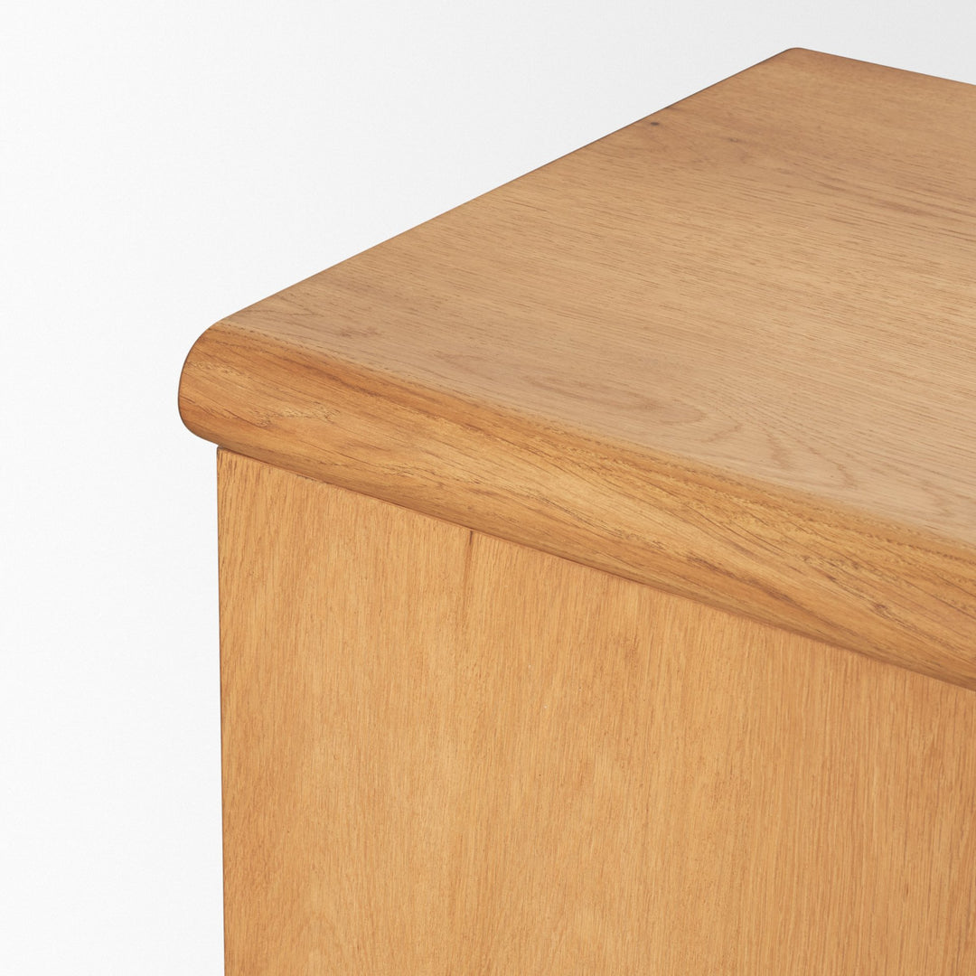 Rowan Light Brown Oak Wood Closed 4 Door Sideboard