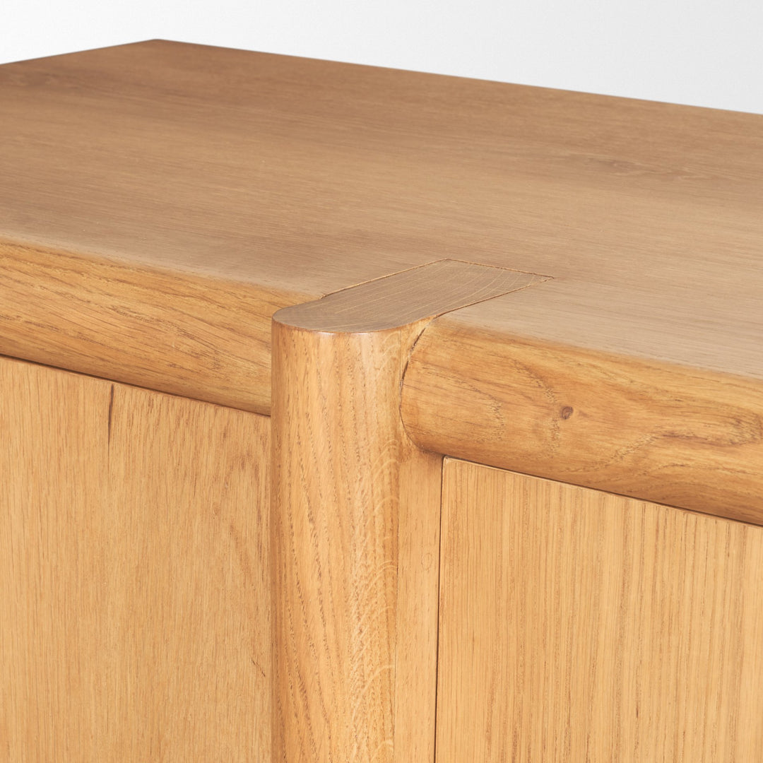Rowan Light Brown Oak Wood Closed 4 Door Sideboard