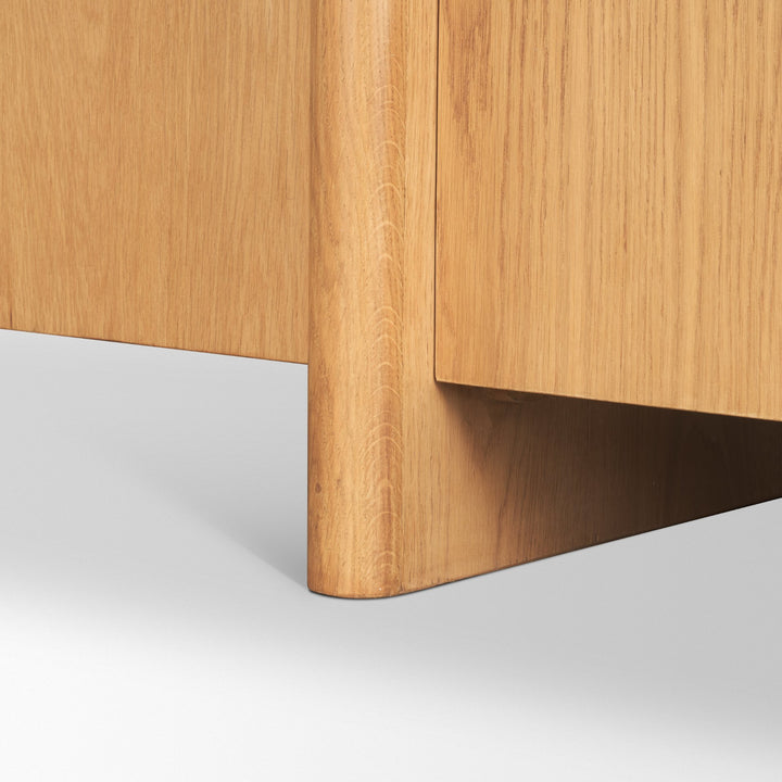 Rowan Light Brown Oak Wood Closed 4 Door Sideboard