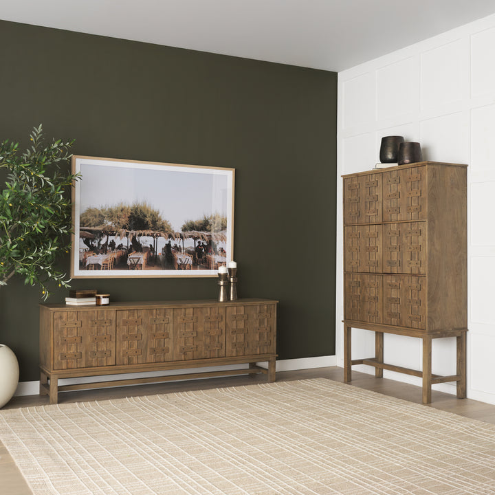 Truss Cool Brown Wood 4 Door Closed Sideboard