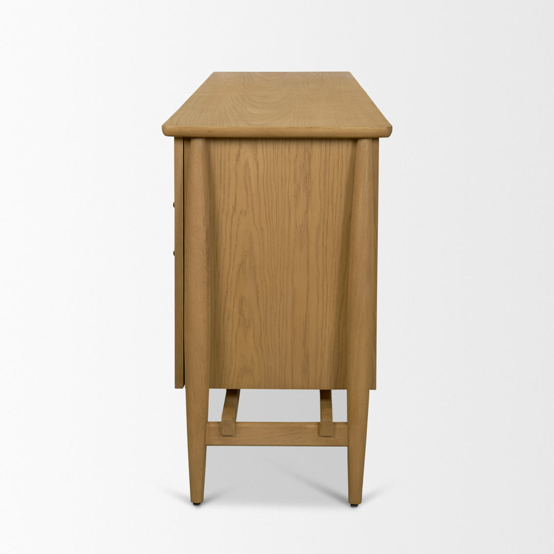 Hollis Warm Brown Wood 4-Door Closed Sideboard