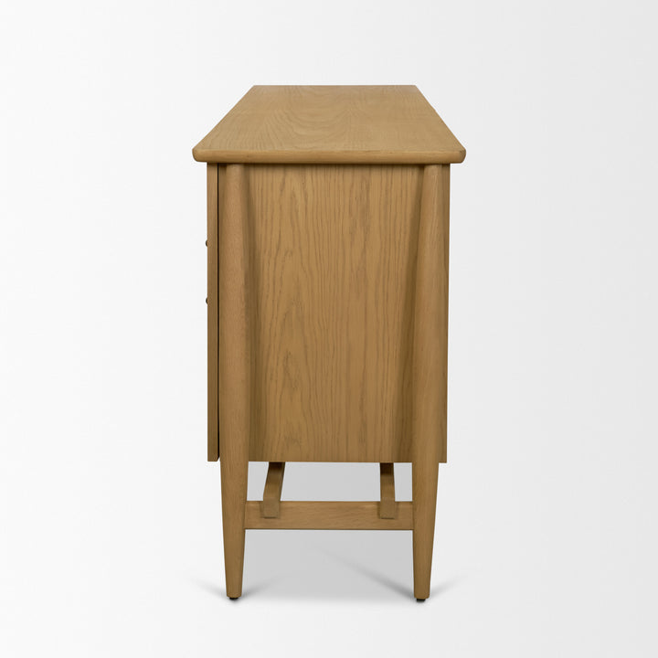 Hollis Warm Brown Wood 4-Door Closed Sideboard