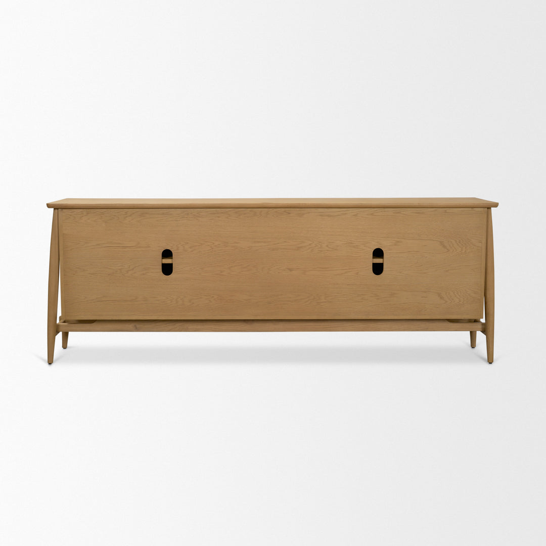 Hollis Warm Brown Wood 4-Door Closed Sideboard