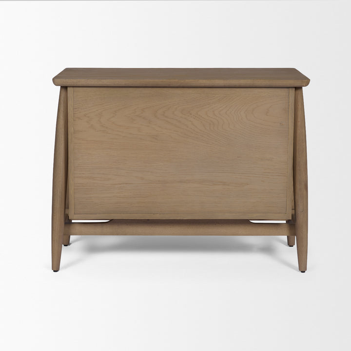 Hollis Gray-Brown Wood 3-Drawer Closed Nightstand