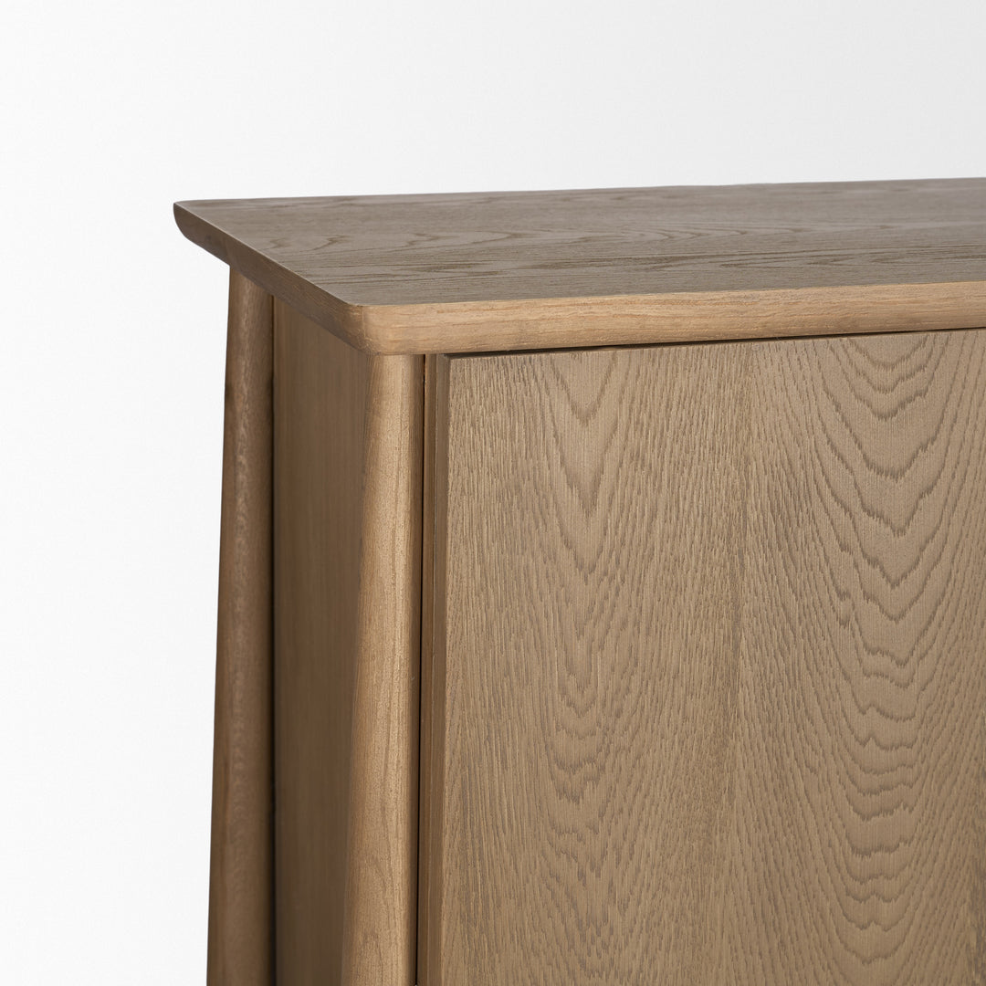 Hollis Gray-Brown Wood Curio Cabinet