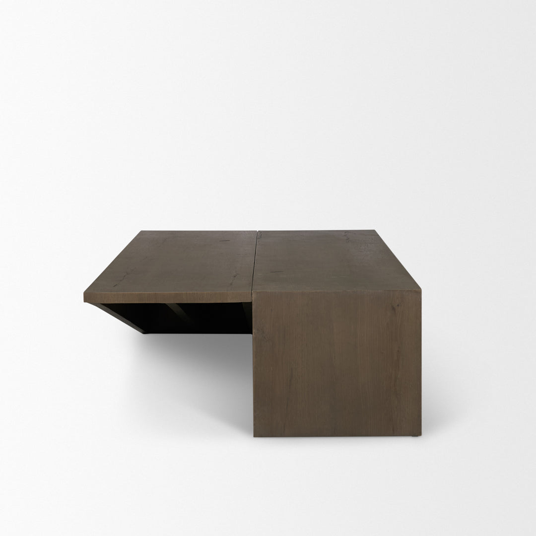 West Mid-Brown Oak Wood Rectangular Coffee Table