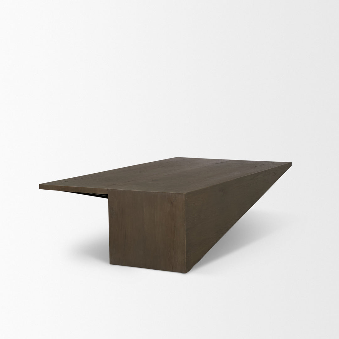 West Mid-Brown Oak Wood Rectangular Coffee Table