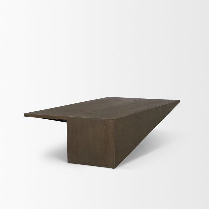 West Mid-Brown Oak Wood Rectangular Coffee Table