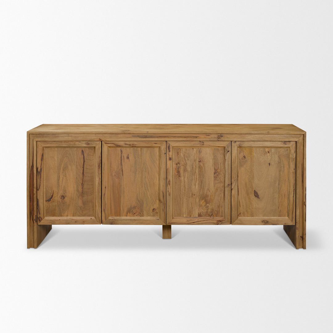 Notts Brown Wood 4-Door Closed Sideboard