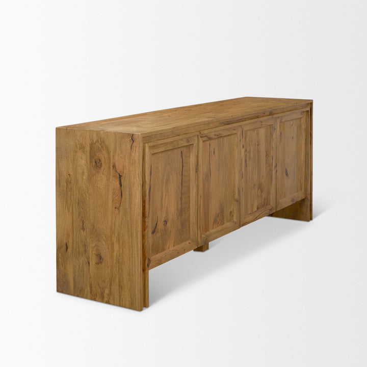 Notts Brown Wood 4-Door Closed Sideboard