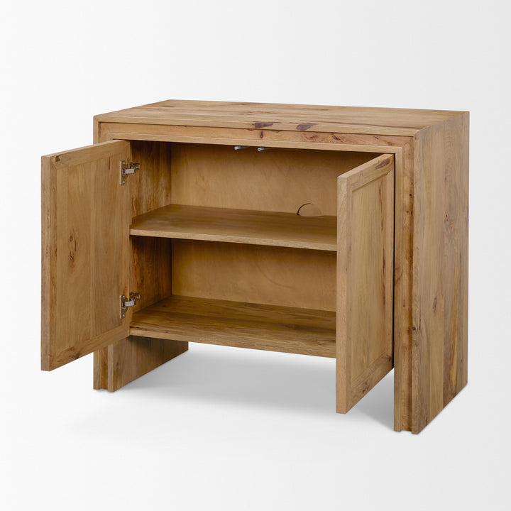 Notts Brown Wood 2-Door Accent Cabinet