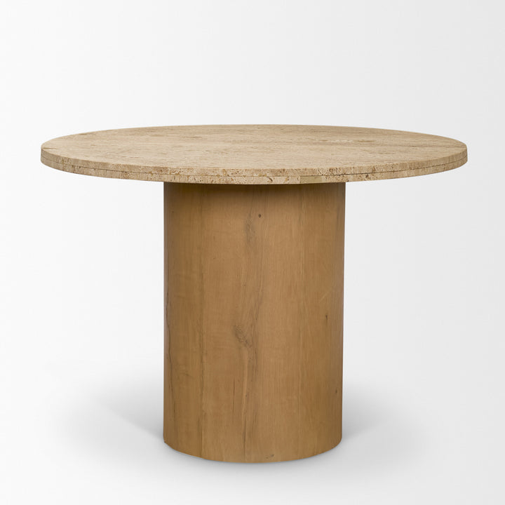 Siena 42" Round Travertine Pedestal Dining Table
