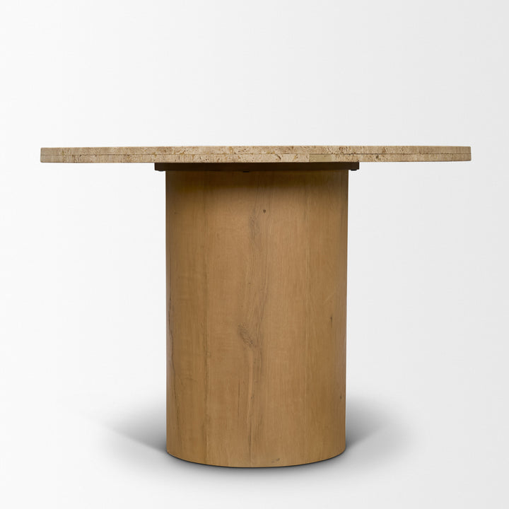 Siena 42" Round Travertine Pedestal Dining Table