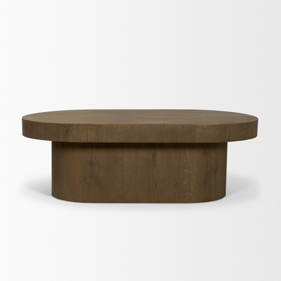 Lyonne Oblong Medium Brown Oak Wood Coffee Table