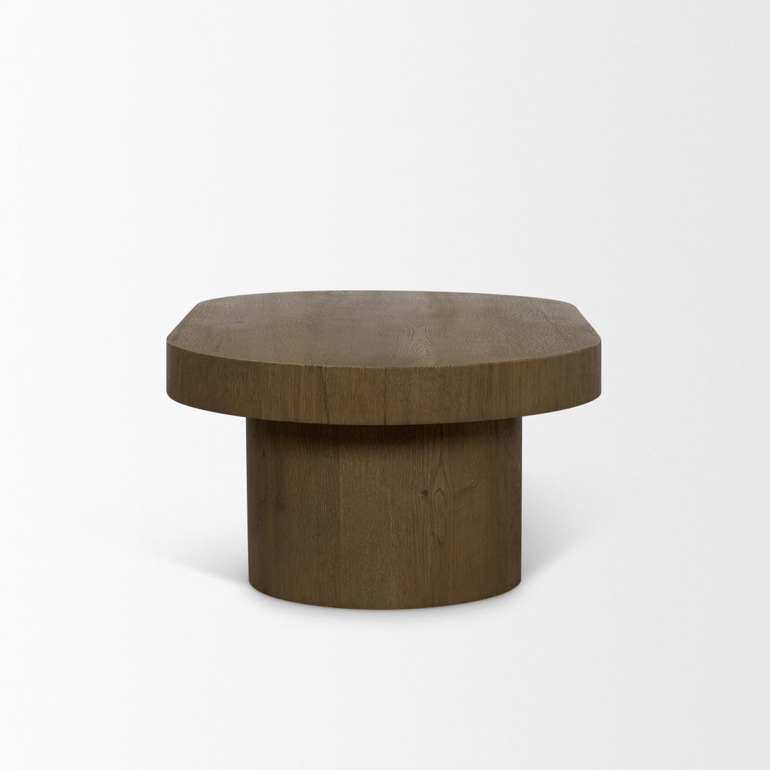 Lyonne Oblong Medium Brown Oak Wood Coffee Table