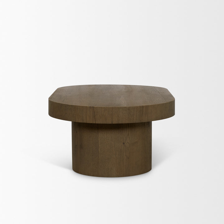 Lyonne Oblong Medium Brown Oak Wood Coffee Table