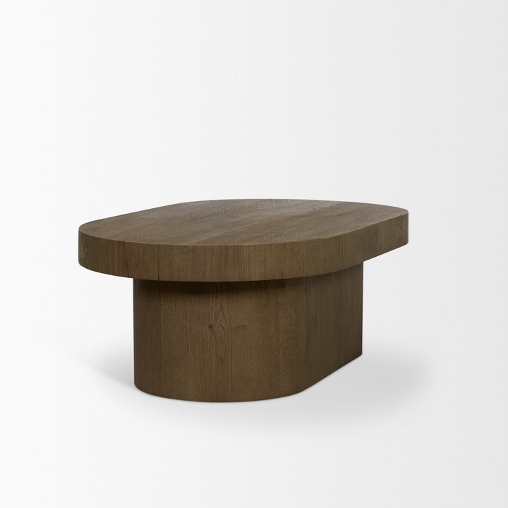 Lyonne Oblong Medium Brown Oak Wood Coffee Table