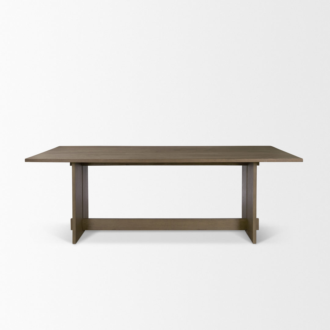 Aida 84" Rectangular Medium Brown Oak Wood Dining Table