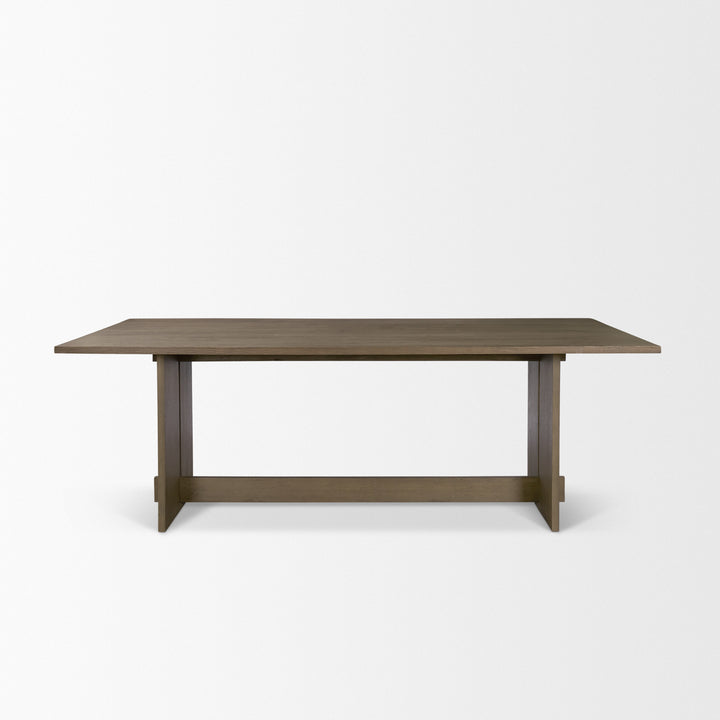Aida 84" Rectangular Medium Brown Oak Wood Dining Table