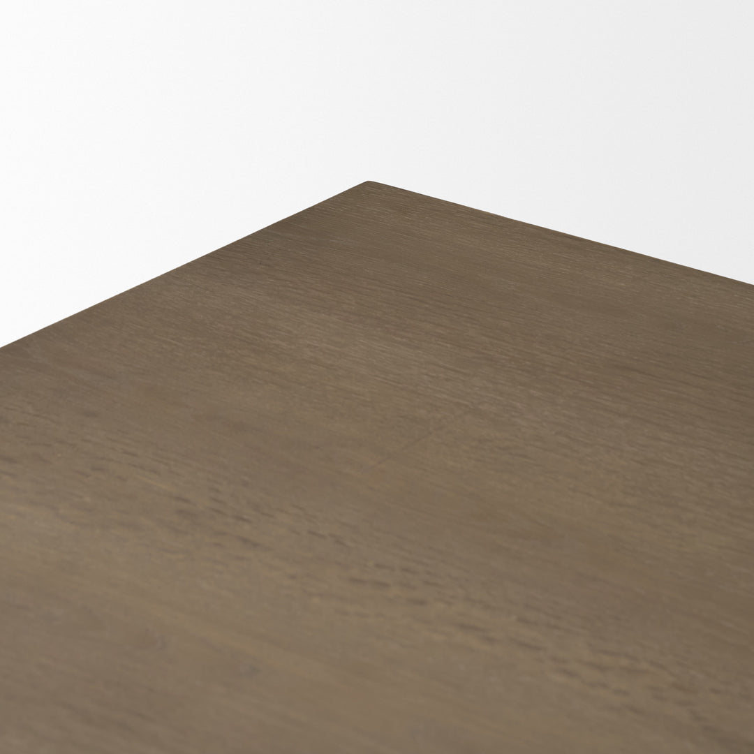 Aida 84" Rectangular Medium Brown Oak Wood Dining Table