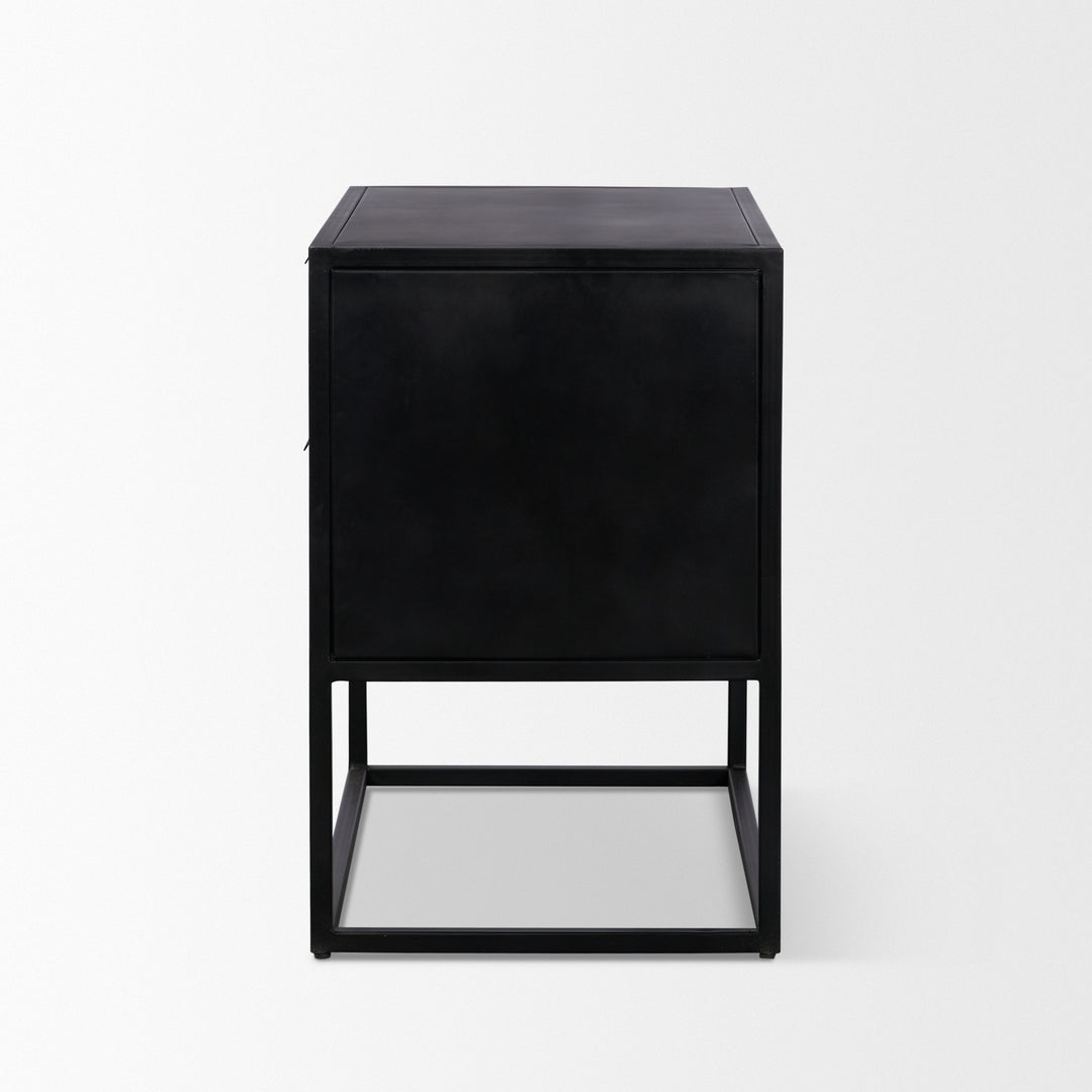 Sloan Light Brown W/ Black Metal Frame Side Table
