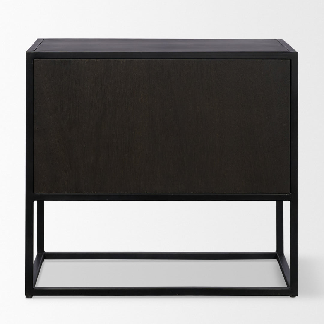 Sloan Light Brown W/ Black Metal Frame Side Table