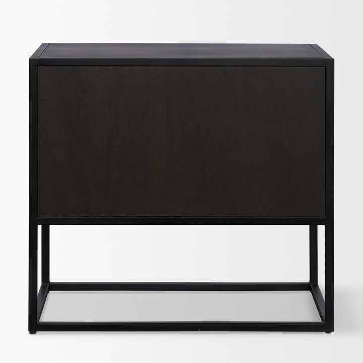 Sloan Light Brown W/ Black Metal Frame Side Table