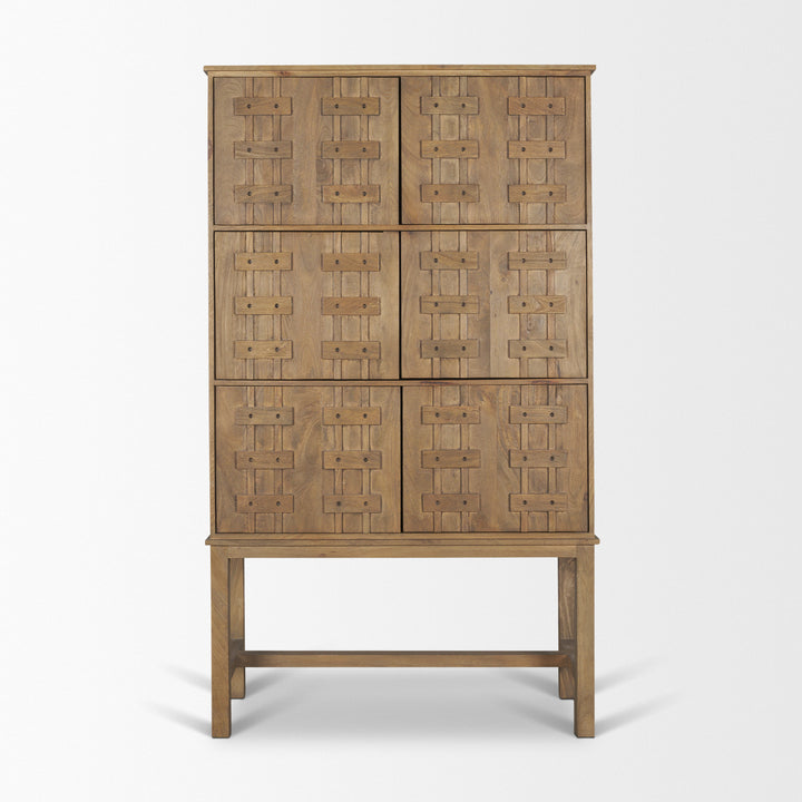 Truss Cool Brown Wood 6 Door Tall Cabinet