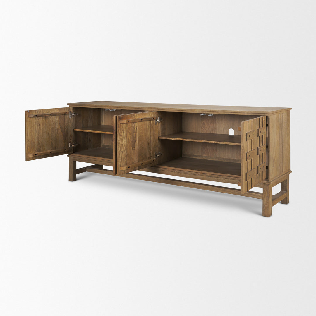 Truss Cool Brown Wood 4 Door Closed Sideboard