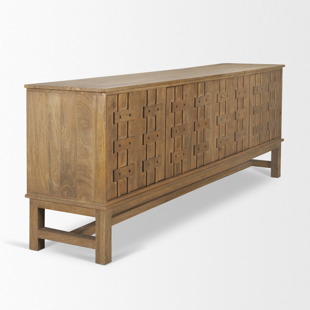 Truss Cool Brown Wood 4 Door Closed Sideboard