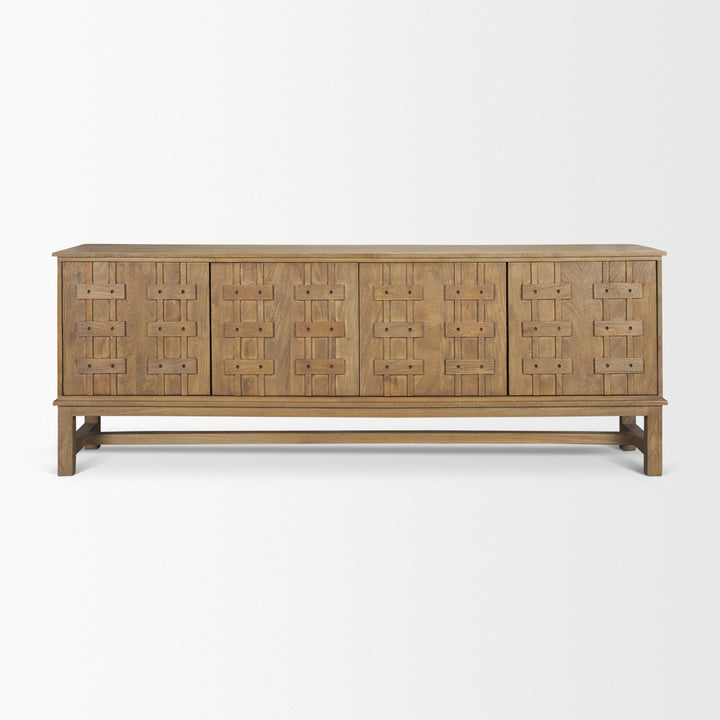 Truss Cool Brown Wood 4 Door Closed Sideboard