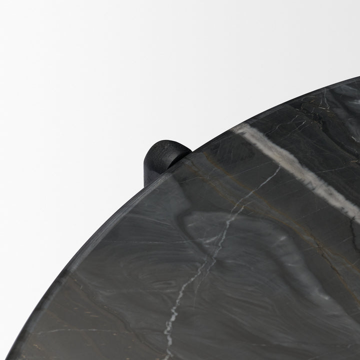 Rumer Black Wood w/ Black Marble Coffee Table