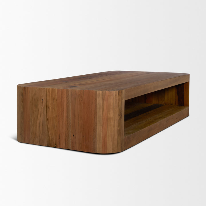 Dunmore Solid Wood Rectangular Open Shelf Coffee Table