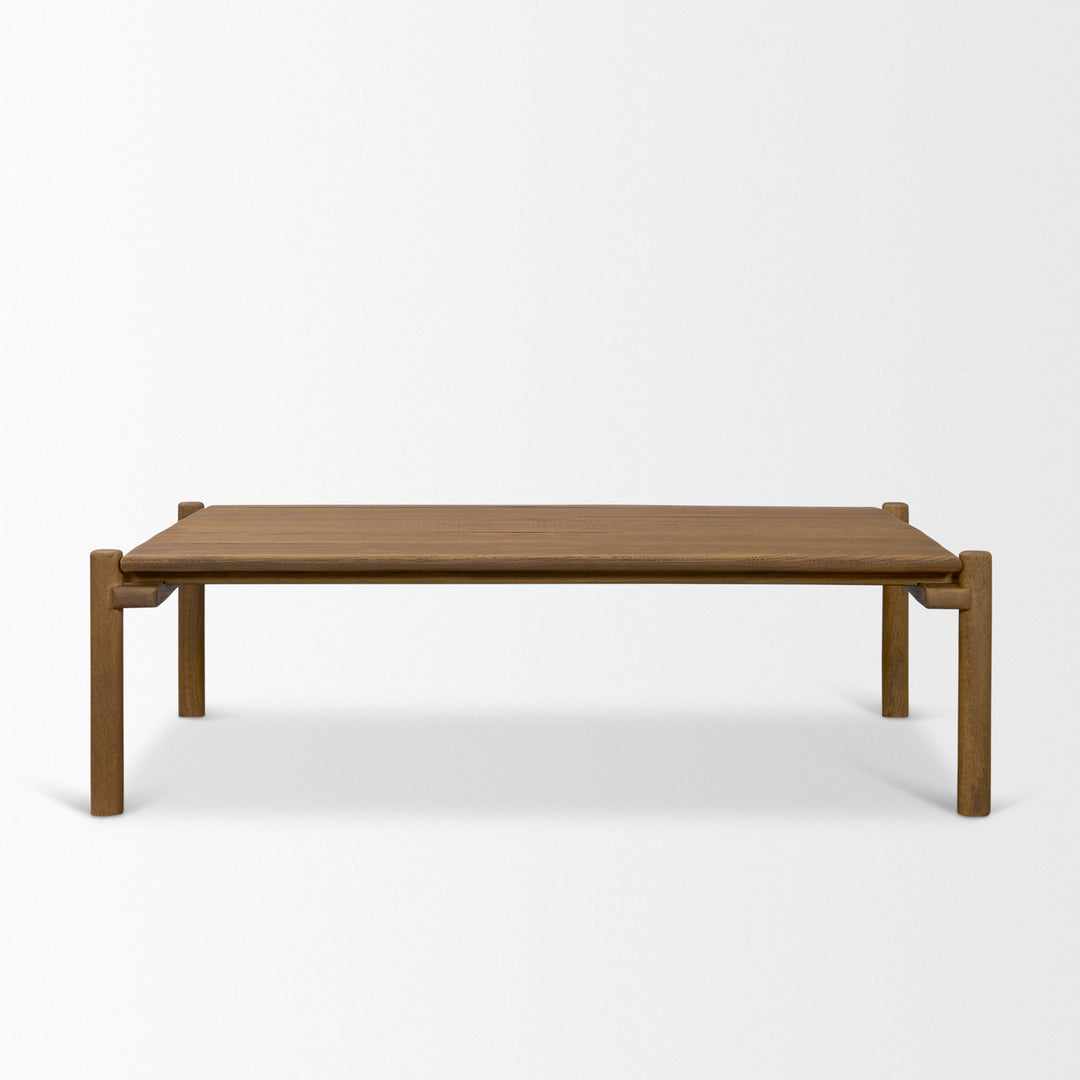 Riven Oak Wood Rectangular Coffee Table