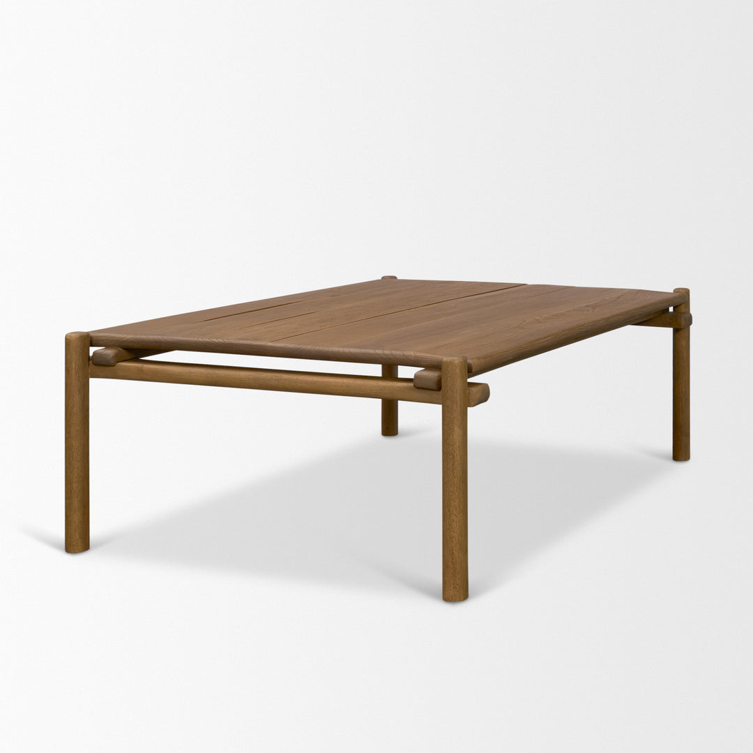 Riven Oak Wood Rectangular Coffee Table