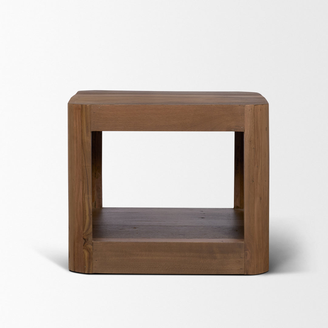 Dunmore Solid Wood Rectangular Open Shelf Side Table