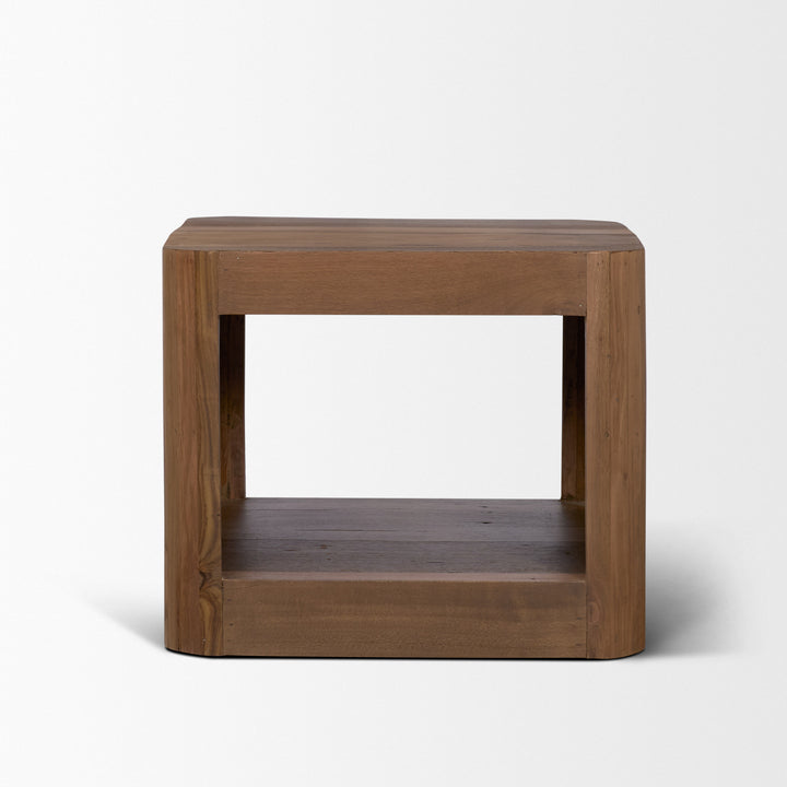 Dunmore Solid Wood Rectangular Open Shelf Side Table