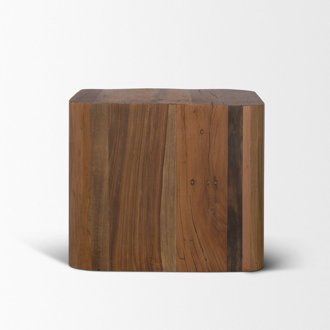 Dunmore Solid Wood Rectangular Open Shelf Side Table