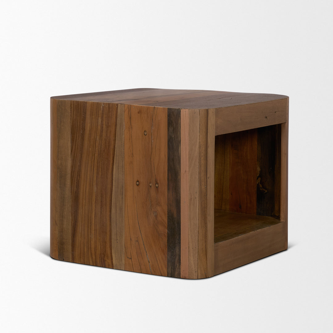 Dunmore Solid Wood Rectangular Open Shelf Side Table