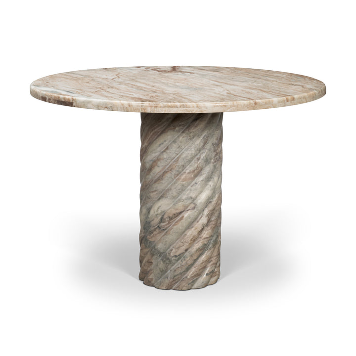 Ravello 42" Pink Marble Swirl Pedestal Base Round Dining Table