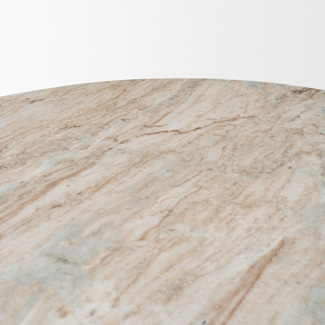 Ravello 42" Pink Marble Swirl Pedestal Base Round Dining Table