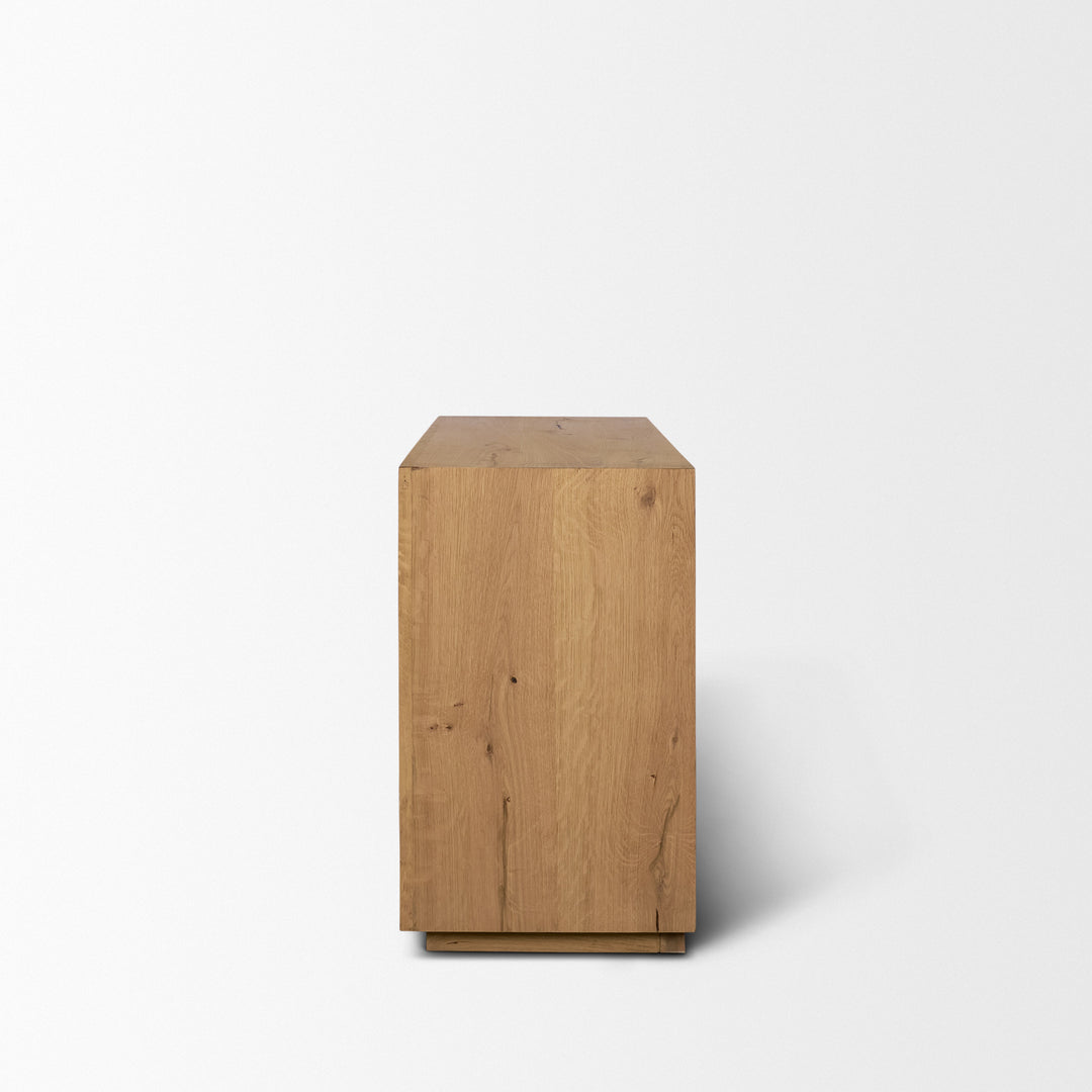 Travona Oak Wood w/ Travertine 6 Drawer Dresser