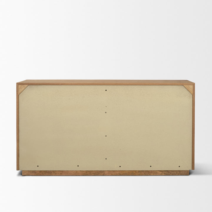 Travona Oak Wood w/ Travertine 6 Drawer Dresser